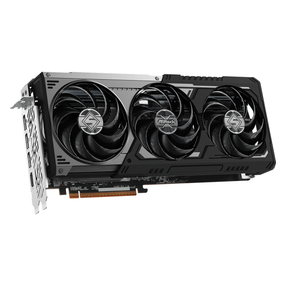 ASRock Graphic Card RX 9070 16GB DDR6 XT Steel Legend Dark Triple Fan view 3
